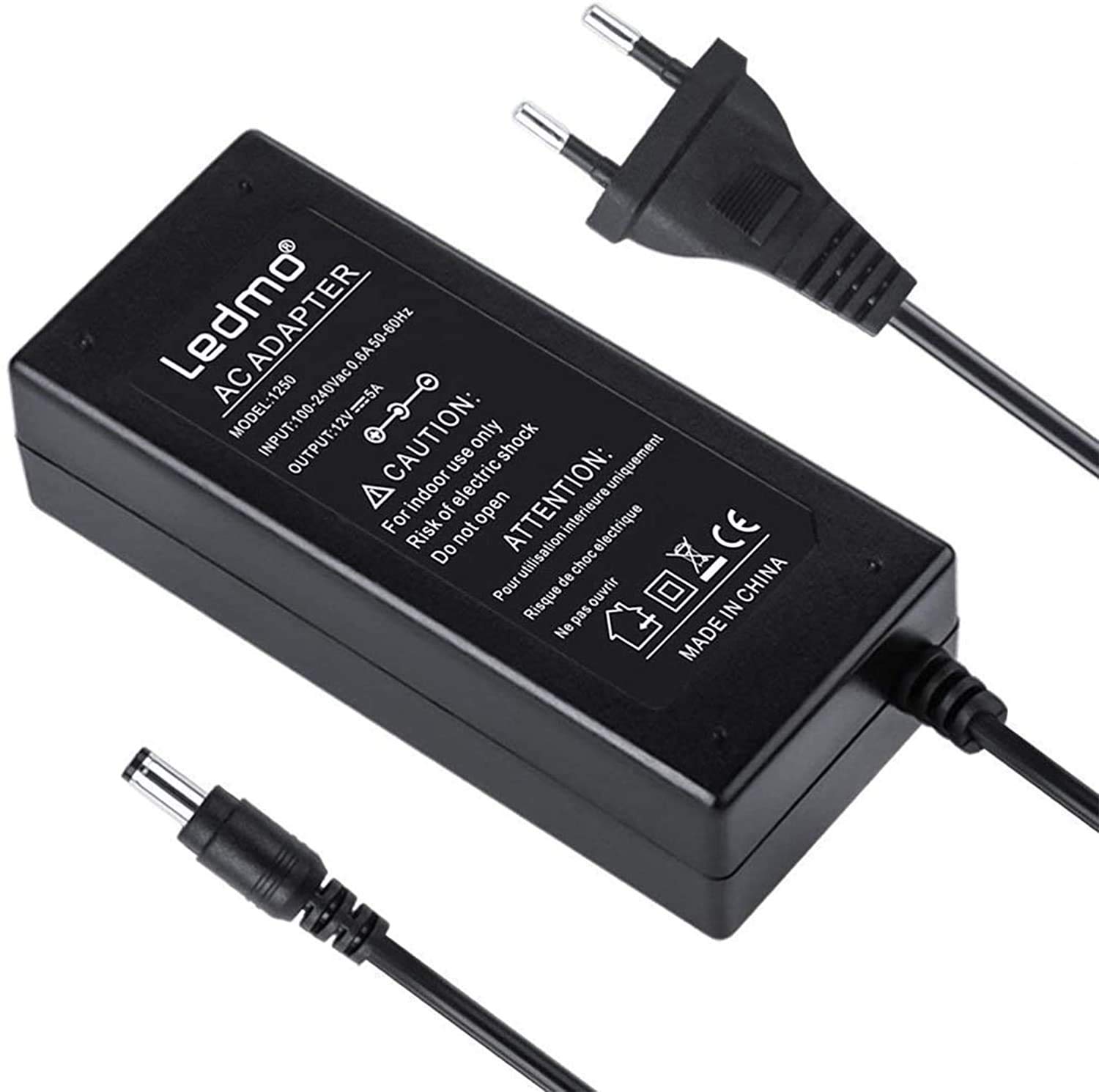 Power supply 12V 5A transformer 60W AC for LED stripes strips SMD 5050/3528/5630