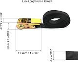 QWORK 4 Pack Ratchet Tie Down Straps 6m x 25mm Heavy Duty Nylon Trailer view 6