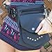 Black Leather Travel Belt, Fanny Pack with Gold Studs and Metal Grommets, for Men & Women, One Size Fits All, Perfect for Burning Man Festivals, and More