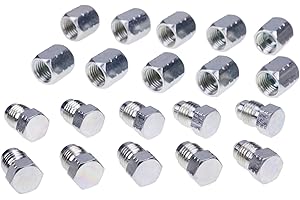 BLUESUNSOLAR 10 Pairs 1/4" # 4 JIC Cap 0304-C-04 & Plug 2408-04 Hydraulic Adapter Fitting 7/16-20
