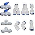 Lemny 1/4 inch OD Quick Connect Push In to Connect Water Tube Fitting Pack Of 10 (Ball Valve+Y+T+I+L Type Combo)