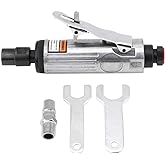 Air Die Grinder Set, 1/4 inch Aluminum Alloy Pneumatic Air Die Grinder Air Die Grinding Kit Polishing Engraving Tool 90PSI wi