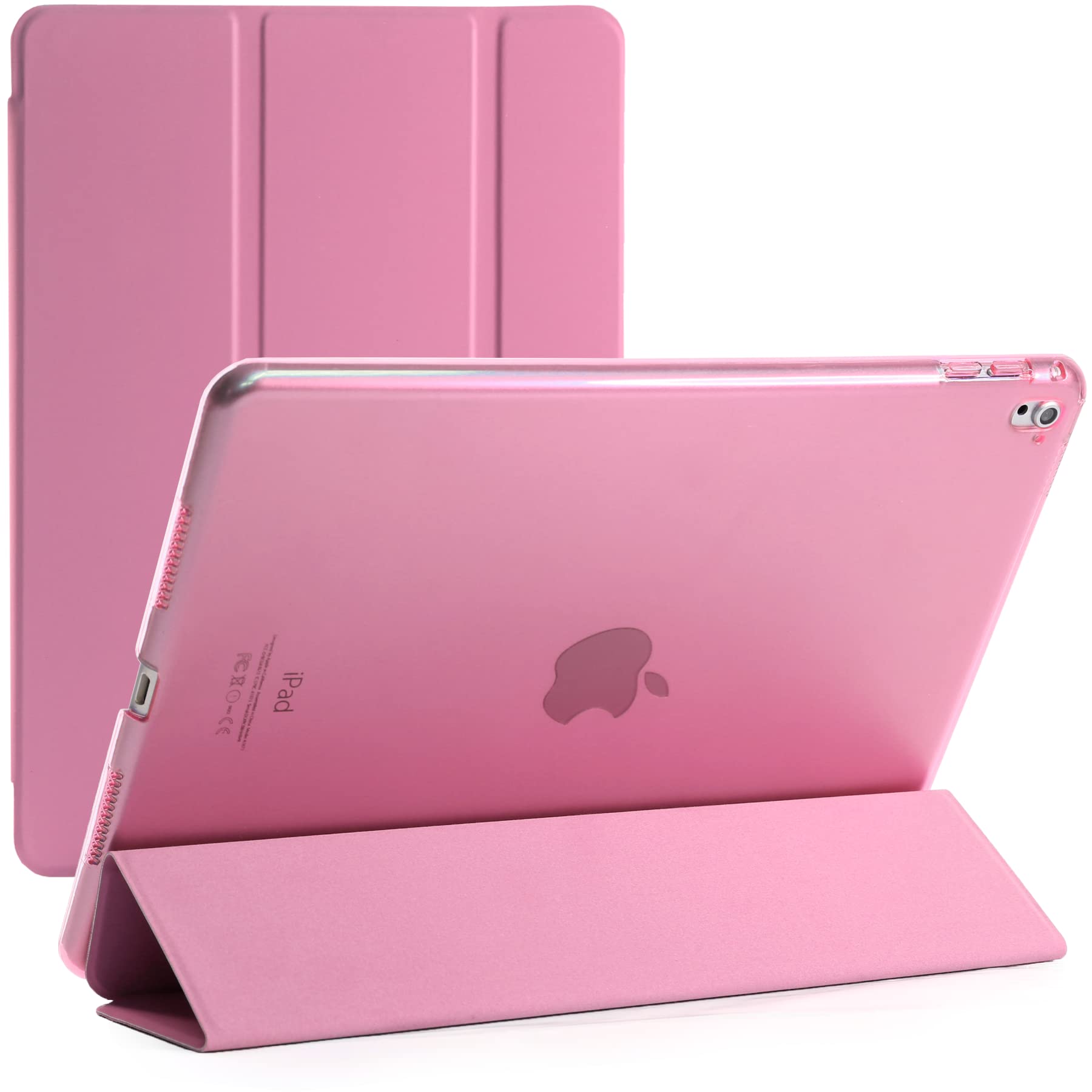 For Apple iPad Pro 9.7 2016 A1674/1675 Smart Case with Automatic Magnetic Wake/Sleep (Pink)