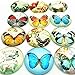 IGOGO 12 PCS Glass Dome Cabochons Half Round Flatback Beautiful Butterfly