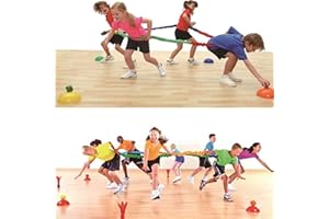 SONYABECCA 18ft Elastic Fleece Cooperative Stretchy Band Integrations Dynamic Movement Exercise Latex Creative Prop for Group Activities Special Needs Large Motor Coordination