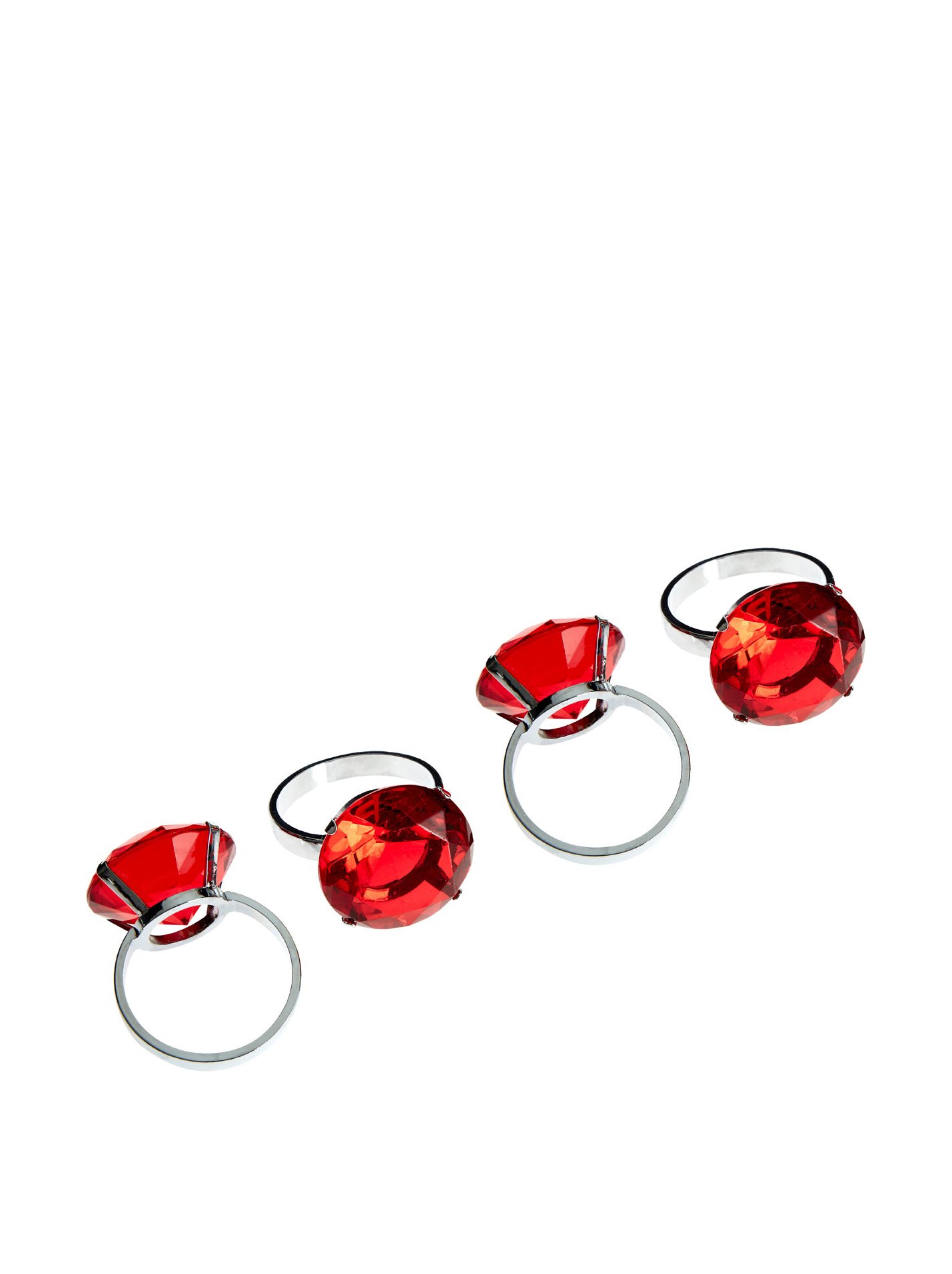 Premier Housewares 1403756 Diamante Napkin Rings - Red, Set of 4 H6 x W4 x D5cm