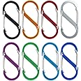 GIBENUO Multi-Use Carabiner Clips, Lightweight Locking Carabiner Clip, S-Type Spring Snap Keychain Hook