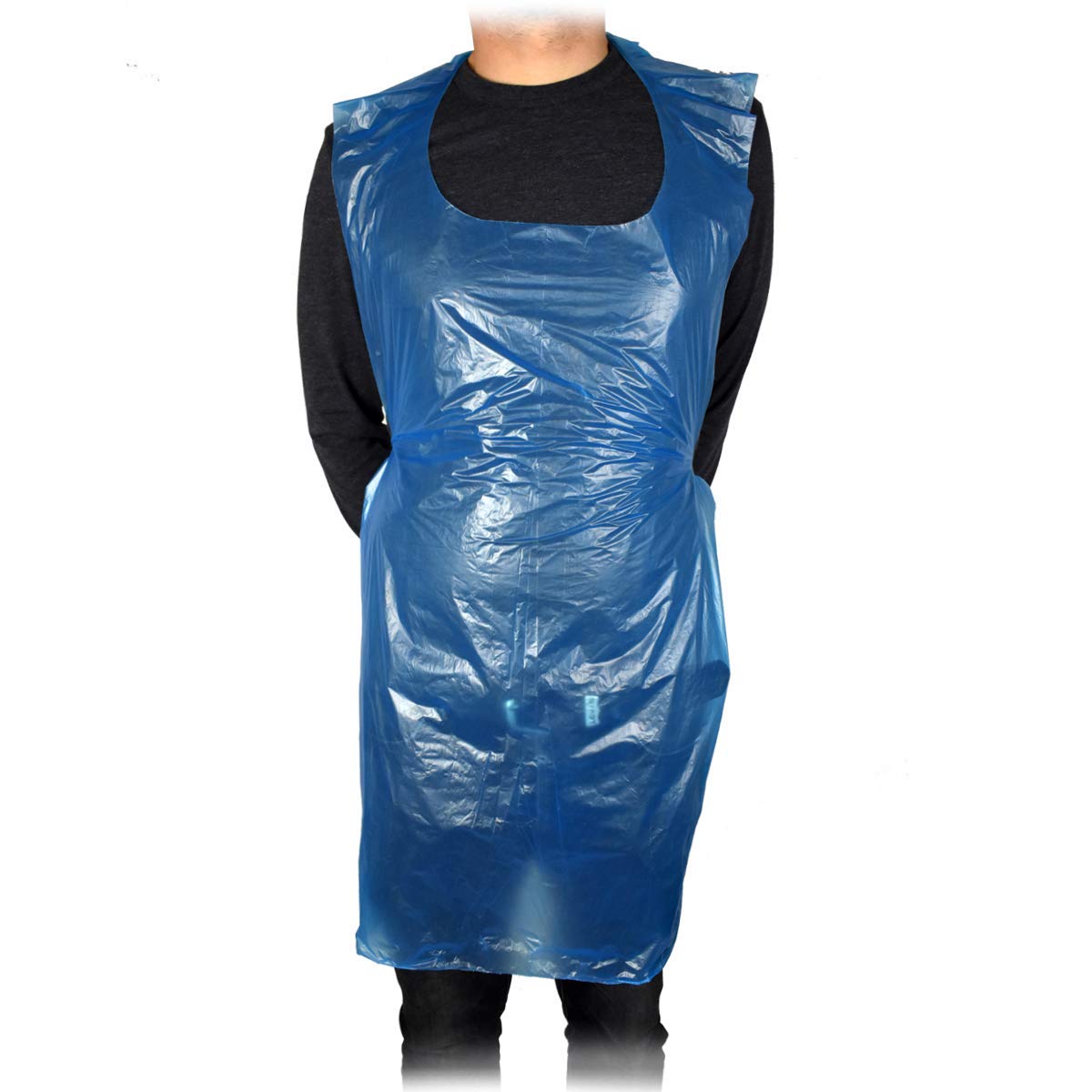 PACK OF 100 Premium Quality Disposable Aprons BLUE Medical Grade PPE Apron Gowns Perfect for Everyday USE for Hospital Shops Hair Dresser Cleaning Restaurant Clinic School ONE SIZE FITS ALL