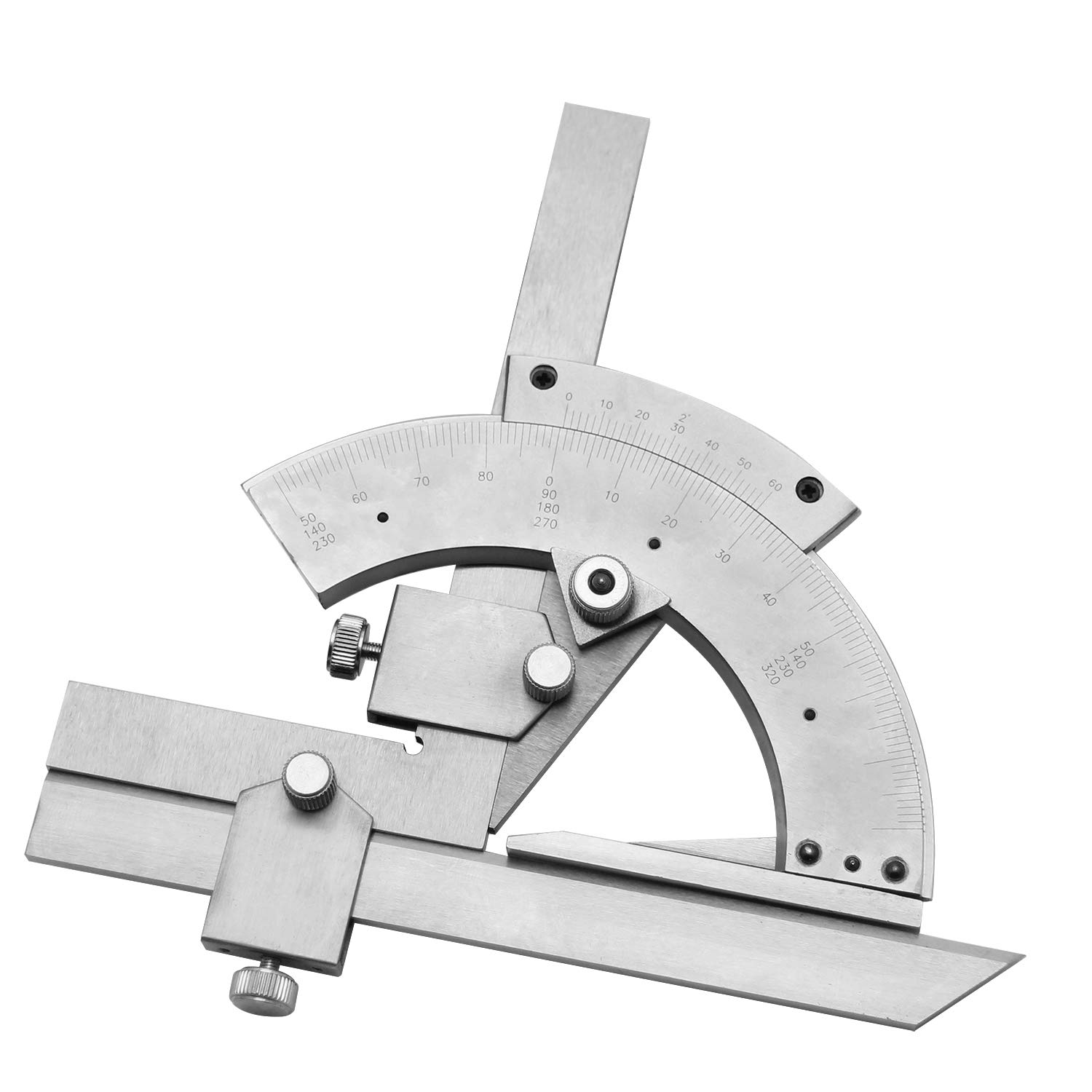 Winkelmesser Aus Edelstahl 0–180° – Mit Linealfunktion & Feststellschraube, 14 Cm, Für Handwerk & Schule