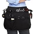 Noverlife Hair Stylist Waist Apron with 5 Pockets & Adjustable Belt, Hair Resistant Hairdresser Half Waist Apron