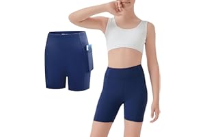 MEJING 5" Girls Volleyball Shorts with Pockets, Kids Biker Athletic Spandex Running Cheer Dance Yoga Gymnastics Shorts