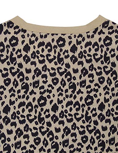 image for BMJL Women's Casual Cute Shirts Leopard Print Tops Basic Short Sleeve 