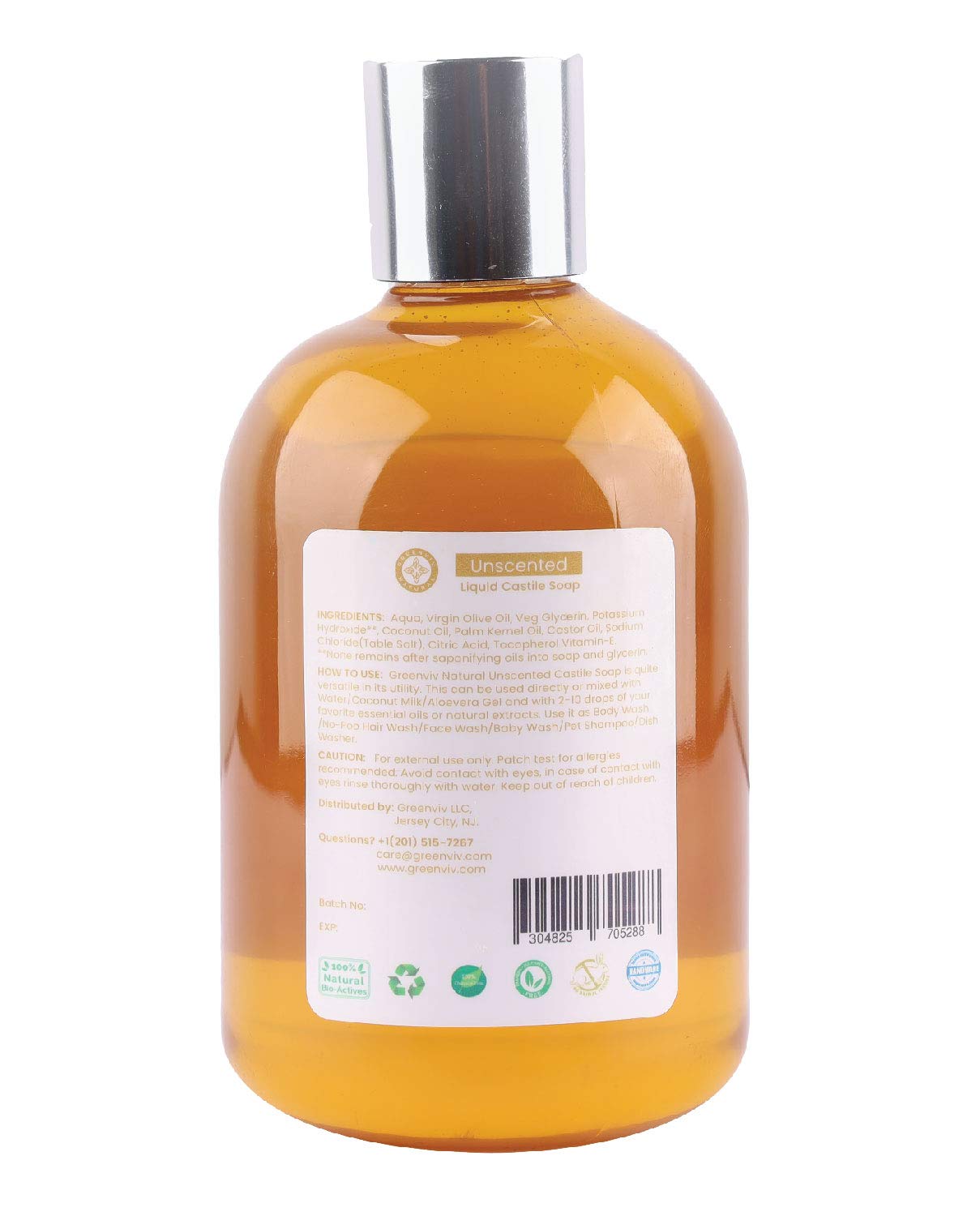 Buy Greenviv Natural Liquid Castile Soap Unscented 340 Ml Online