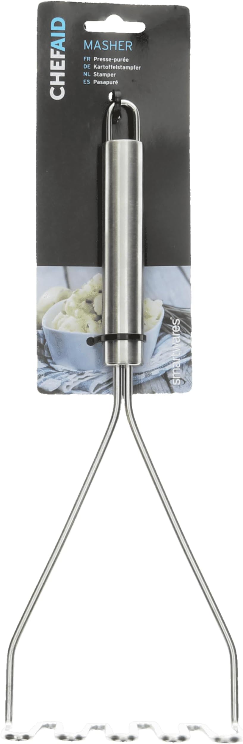 Chef Aid Stainless Steel Masher with Hanging Loop Dishwasher Safe