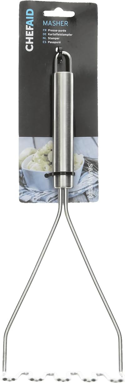 Chef Aid Stainless Steel Masher with Hanging Loop Dishwasher Safe