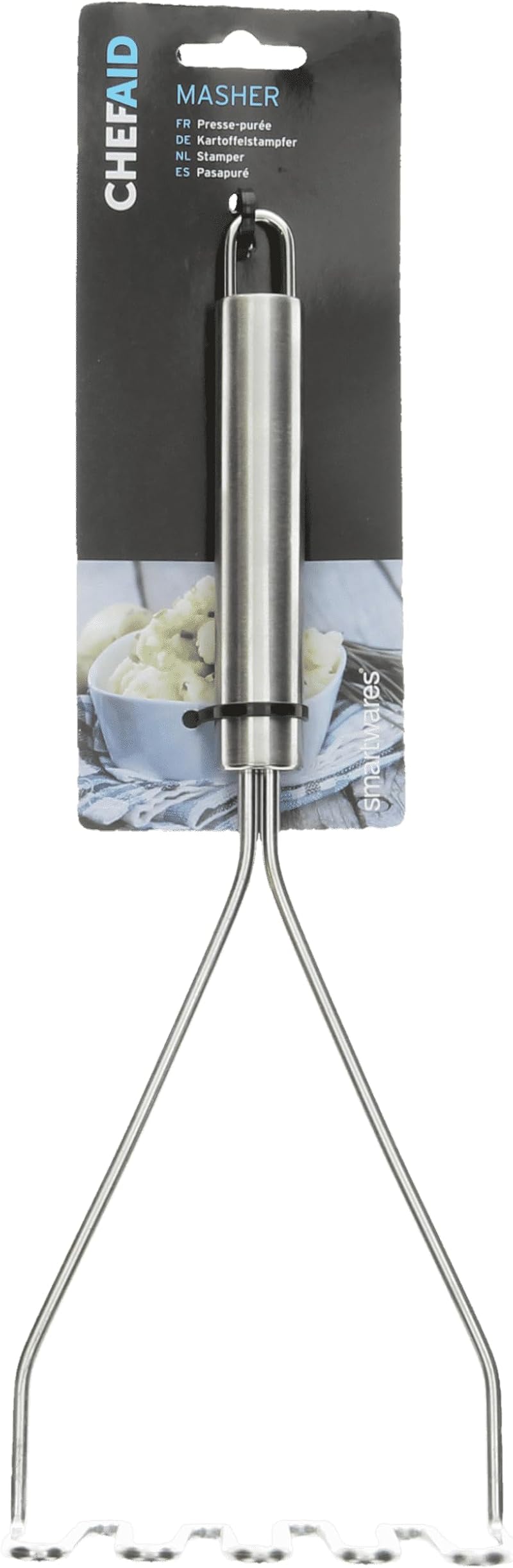 Chef Aid Stainless Steel Masher with Hanging Loop Dishwasher Safe