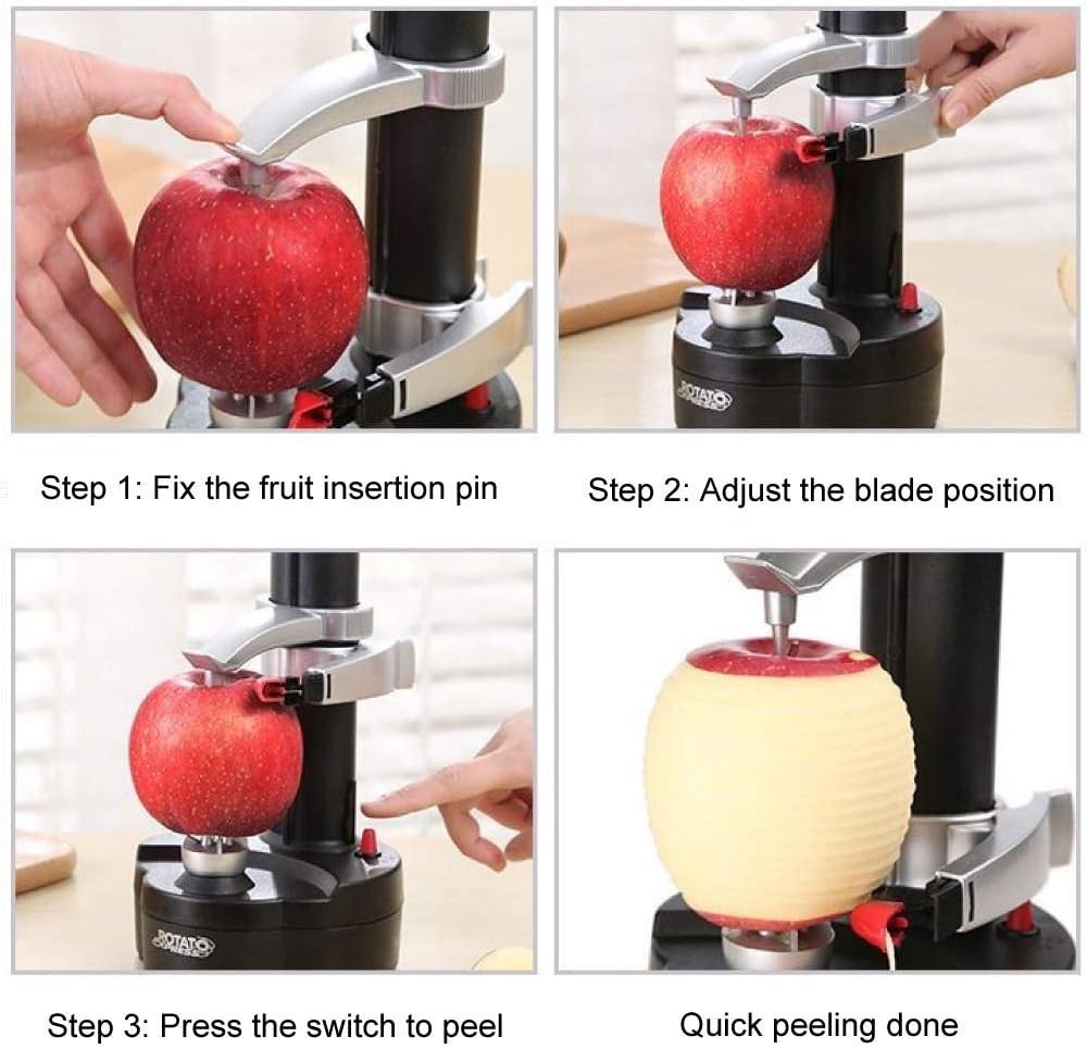 Electric Potato Peelers Automatic Rotating Apple Peeler Potato Peeling Machine Automatic Fruits Vegetables Cutter Kitchen Peeling Tool - Image 4