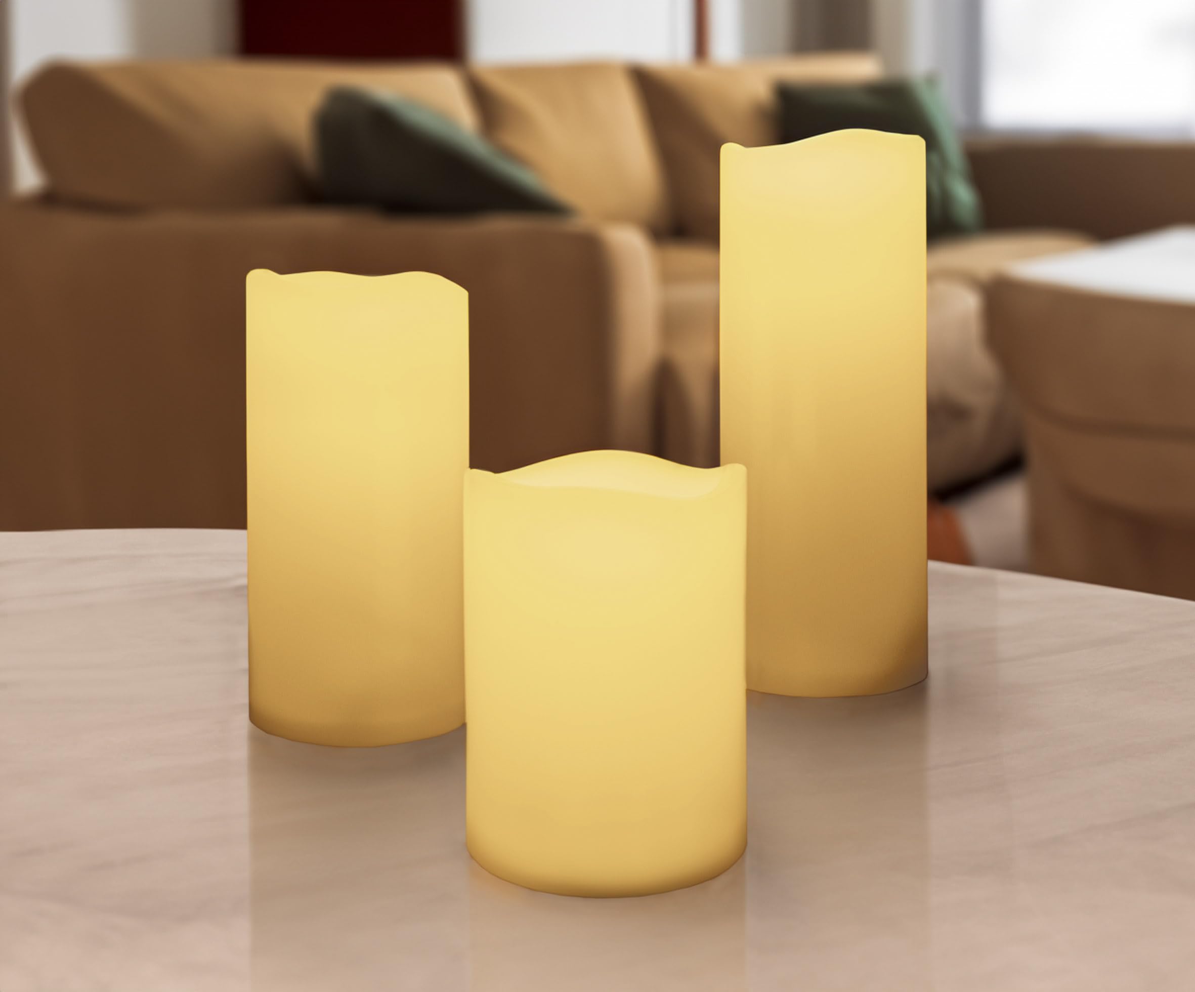 LED Outdoor Candle with Timer Set of 3 Flickering Candle for Outdoor Garden Decoration