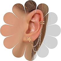 ピアス Monday Edition _ Irregular Chain Earrings Amazon.com : Yheakne Boho Star Cartilage Chain Earrings Gold