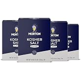 Morton Kosher Salt Flakes Cooking Salt (48 oz / 3 lb), 4-Pack | Kosher Salt Flakes bulk pack for everyday cooking, baking, rimming drink glasses &amp; more!