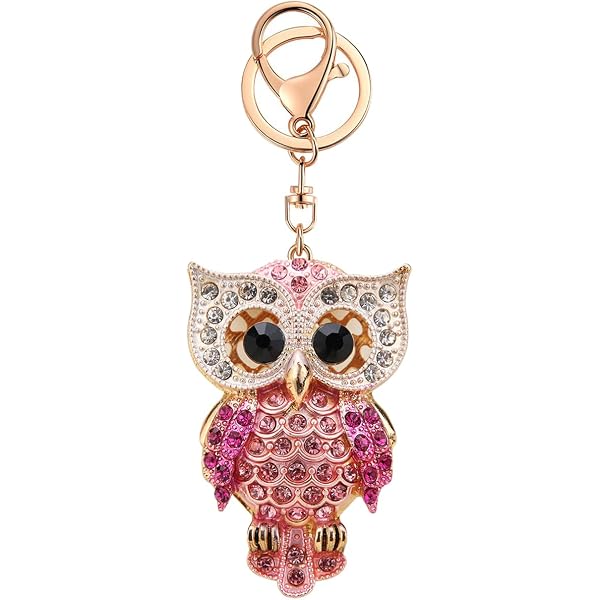 Reizteko Cute Owl Keychain – Kawaii Anime Night Owl On Moon With Crystal Bling, Keyring Charm - View #11