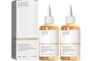BUTSING 2PCS Glycolic Acid 7% Toner,Glycolic Acid Toner Exfoliating, Toning Moisturizing and Improved Skin acne, Hydrate and moisturize Exfoliating Serum for Face (100ML*2）