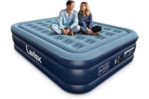 Lavisx Queen Air Mattress with Built in Pump 18" Blow Up Mattress Raised Air Bed, 3 Mins Quick Self Inflatable with Storage Bag for Guest and Home