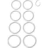 Xnsjeyy 20G 18G 16G 14G 12G 10G 8G 6G Nose Rings Hoops 316l Surgical Steel Clicker Septum Lip Ring Tragus Helix Daith Rook Conch Snug Cartilage Lobe Earrings Hoop Piercing Jewelry For Women Men