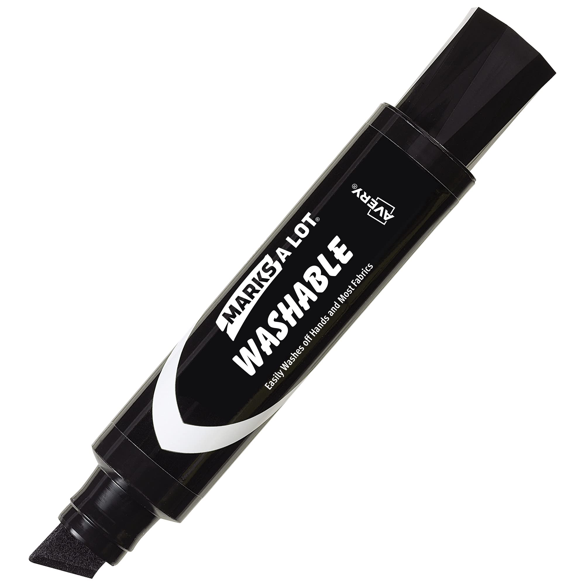 Photo 1 of Avery Marks A Lot Jumbo Washable Marker, Chisel Tip, 1 Black Marker, Great for Large Signs and Posters (24158)