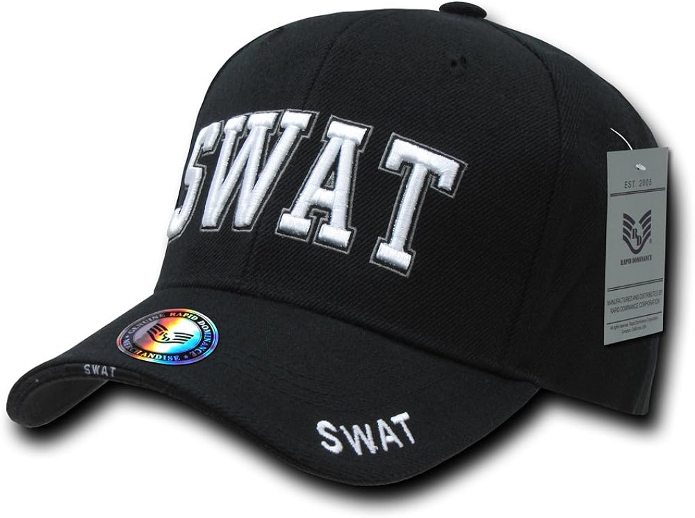 Rapiddominance SWAT Deluxe Law Enforcement Cap, Black: Clothing