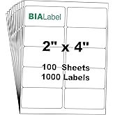 Return Address Label Stickers - 2" x 4" Mailing Labels, 1000 Sticker Labels for Laser/Inkjet Printers(100 Sheets)