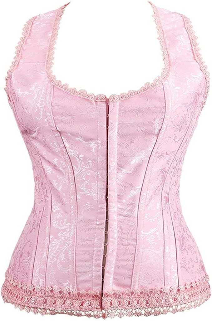 Corsé con Volante De Color Rosa para Mujer Pechuga De Ropa de Fiesta