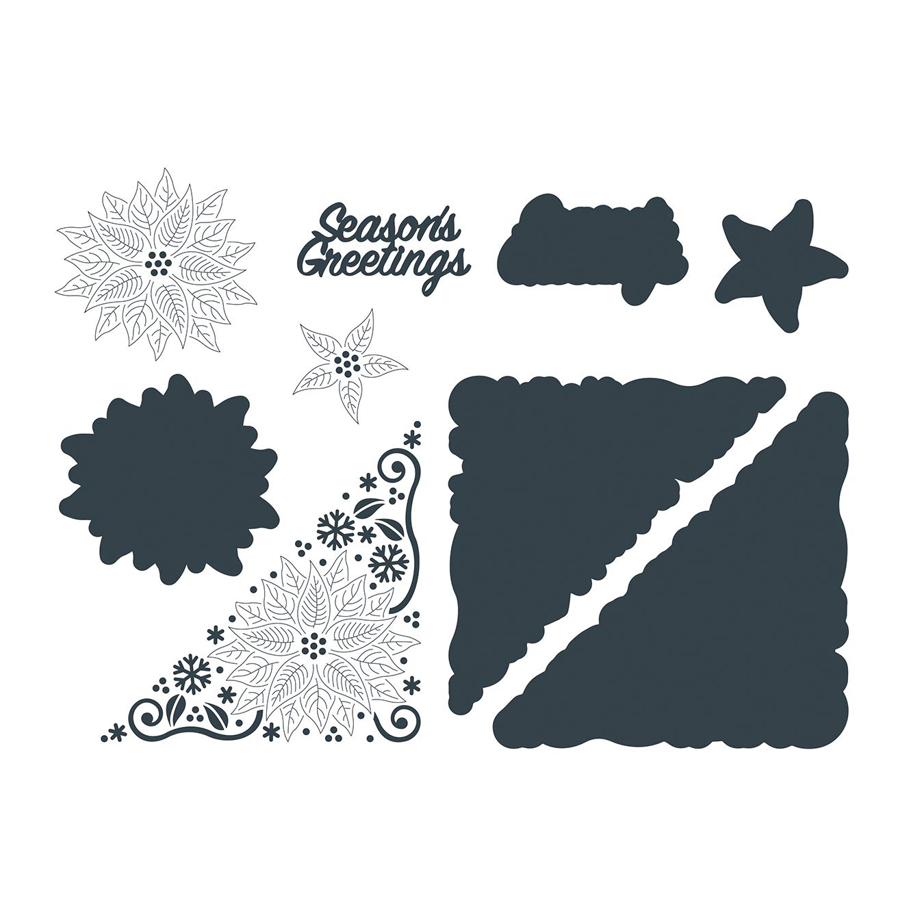 Paper Boutique Die-Seasons Greetings, Metal, Decorative Corner 10.5 x 10.5 cm