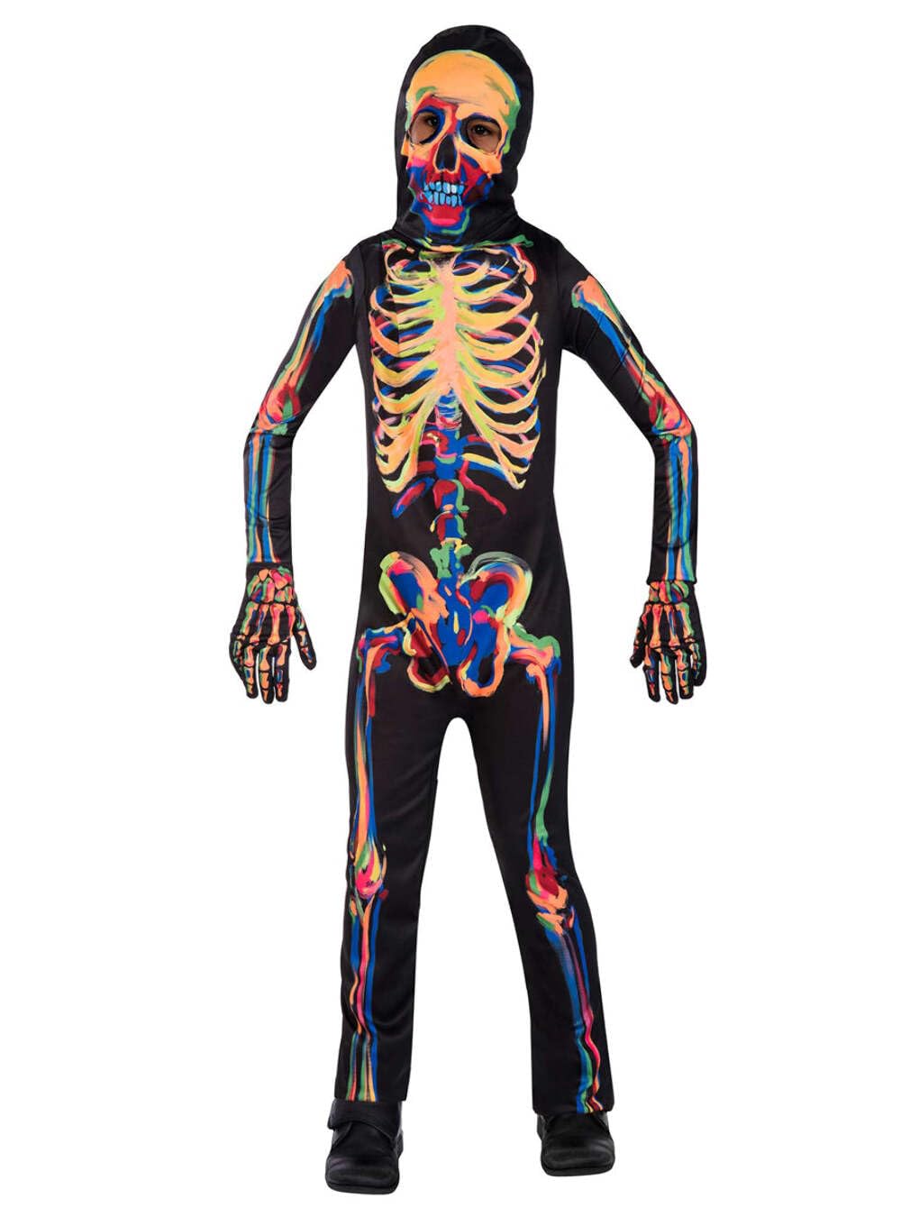 amscan Glow in the Dark Skeleton Costume for Kids (8-10 Years)