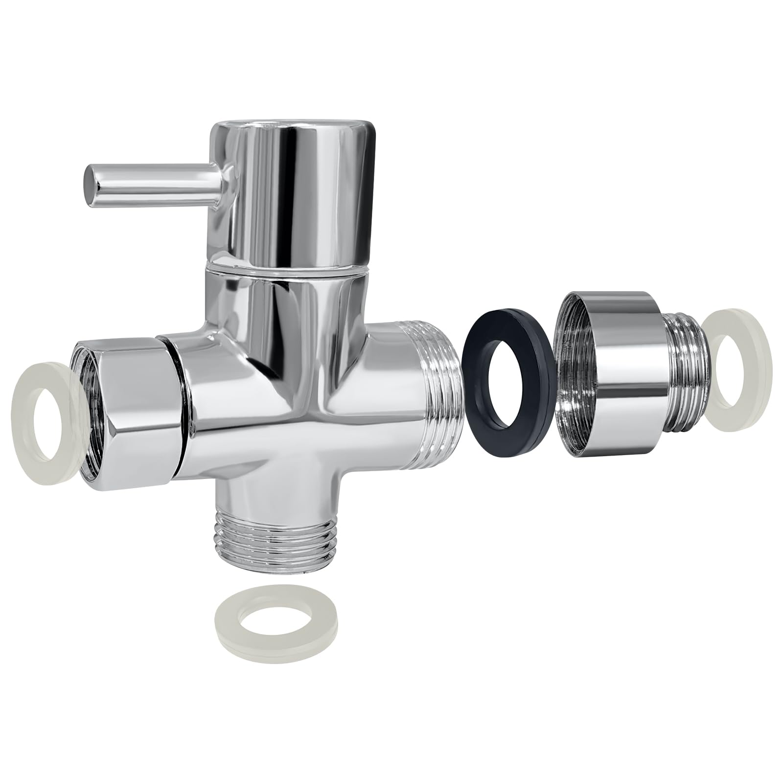 PHOEWON Shower Diverter Valve 3-Way Brass Shower Adapter Universal Shower Splitter Shower Switch Chrome, Tap Diverter for Bathroom, Kitchen
