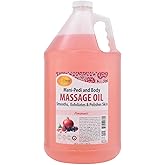 SPA REDI - Massage Oil, Pomegranate, 128 Oz - Professional Full Body Massage Therapy, Made with Almond Oil, Cotton Seed Oil, Sunflower Oil, Avocado Oil, Essential Oils and Vitamin E