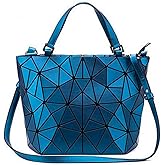 Kbinter Geometric Luminous Purses and Handbags Shard Lattice Eco-Friendly Artificial Leather Rainbow Holographic Purse (Blue)