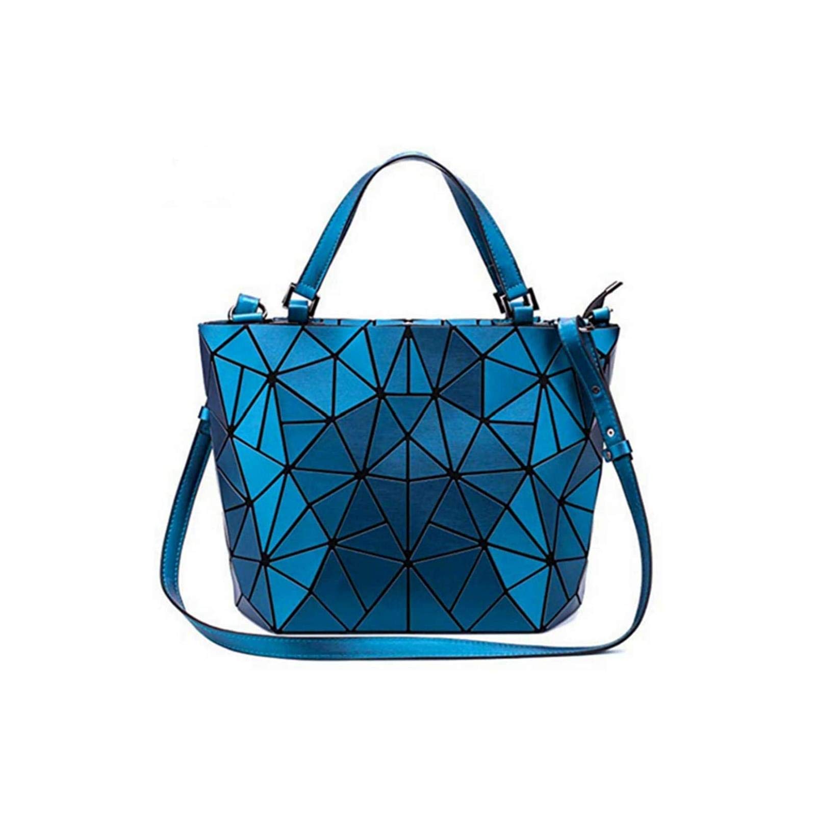Kbinter Geometric Luminous Purses and Handbags Shard Lattice Eco-Friendly Artificial Leather Rainbow Holographic Purse