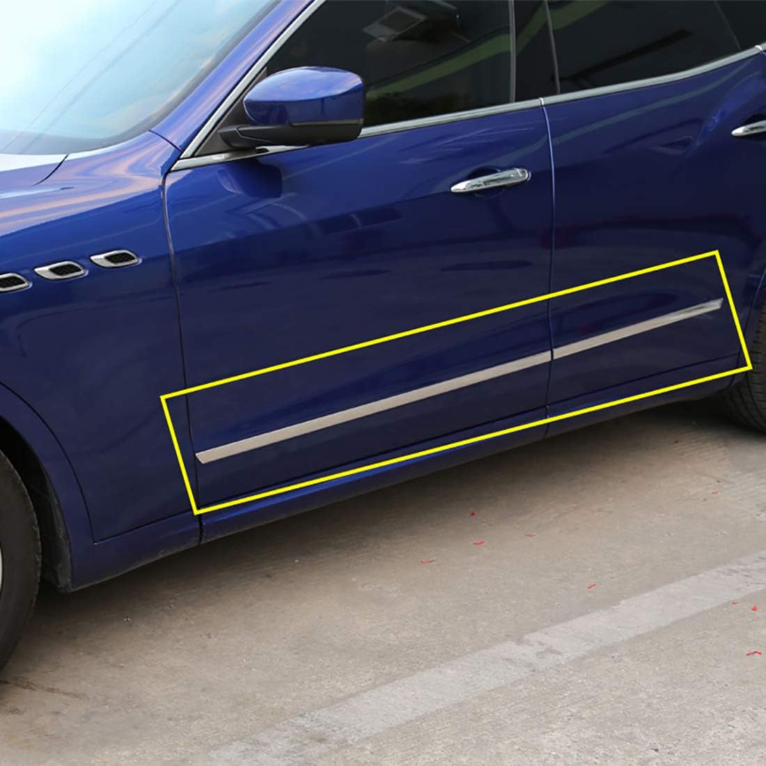 car styling stainless steel door side decoration strips trim sticker accessories top quality 4pcs set amazon co uk car motorbike amazon uk