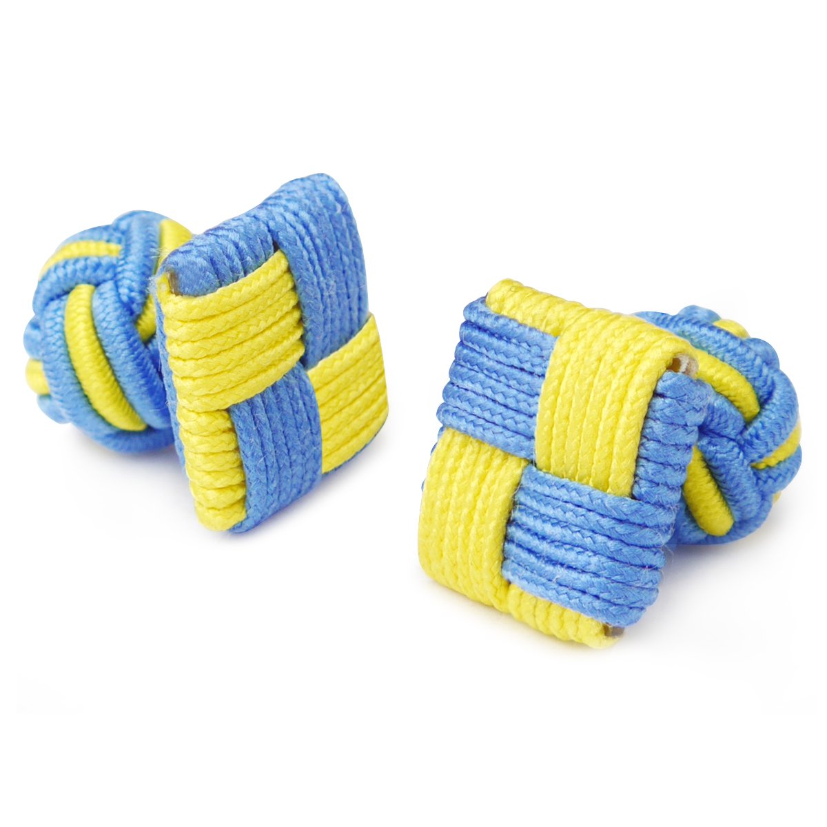 HONEY BEAR Mens Silk Knot Cufflinks,Square for Business Wedding Gift