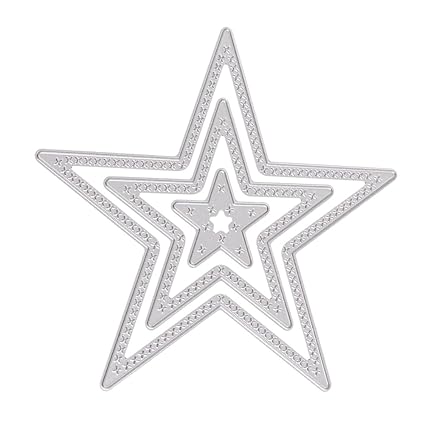 Rrimin 3pcs Stars Cutting Die Stencil Embossing Scrapbook Craft Frame Paper Card (No.2)