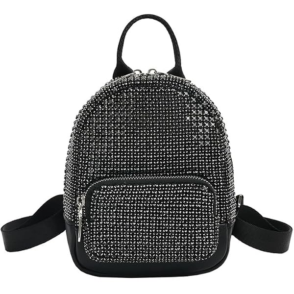 Amazon.com: Mini Rhinestone Black Backpack Purse Chic  display picture 2