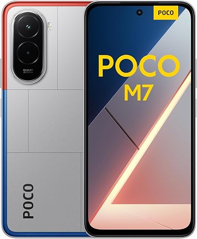 XIAOMI Poco M7, Smartphone 6+128GB, 6,9" FHD+ 144Hz Display, Snapdragon 685, 50MP AI-Zweifach-Kamera, 7000mAh, Silber