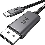 uni USB C to DisplayPort Cable for Home Office (4K@60Hz, 2K@165Hz), Sturdy Aluminum USB Type-C to DisplayPort Cable [Thunderb