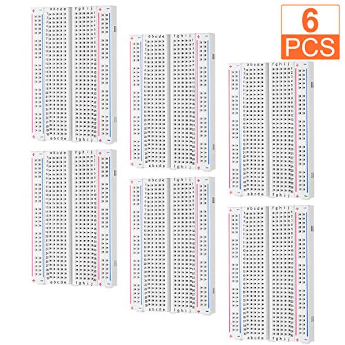 AConnet 6 Pcs Breadboard 400 Points Solderless Breadboard Universal Prototype Arduino Mini Breadboard PCB Board Kit for DIY Kits Arduino Proto Raspberry Rasp Pi Project Distribution Connecting Blocks - Thumbnail 7