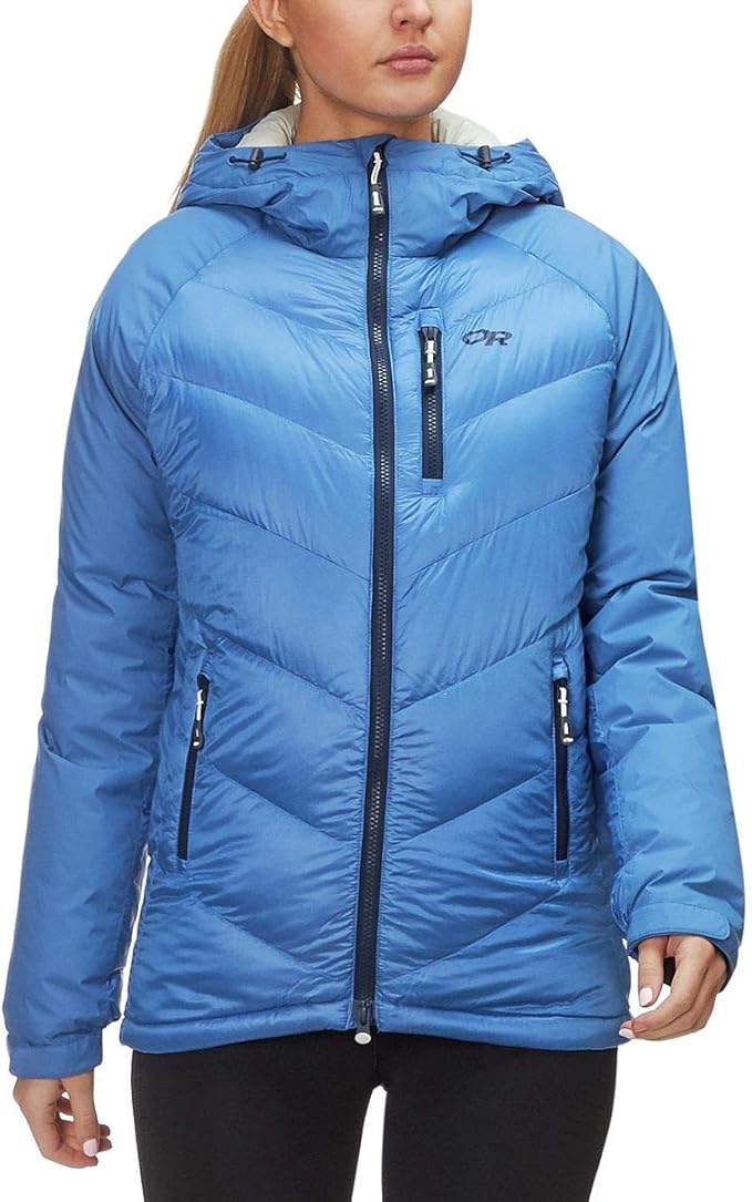 outdoor research alpine down hooded jacket