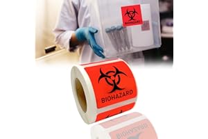BEMAXYE Biohazard Danger Safety Warning Label - 2"x 2" Waterproof Self Adhesive Decal Sign Sticker, High TEMP Resistance (250 PCS/Roll)
