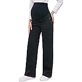 fitglam Women's Maternity Jeans Straight Leg Relaxed Fit Over Belly Pregnancy Denim Work Pants Maternity Clothes with Pockets