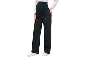 fitglam Women's Maternity Jeans Straight Leg Relaxed Fit Over Belly Pregnancy Denim Work Pants Maternity Clothes with Pockets