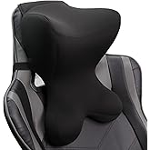 Newsty Car Neck Pillow for Driving Seat Car headrest Pillow/Gaming Chair Pillow with Adjustable Strap Removable Cover Ergonomic Design Neck Support Pillow for auto, Office Chair, Gaming Chair(Black)